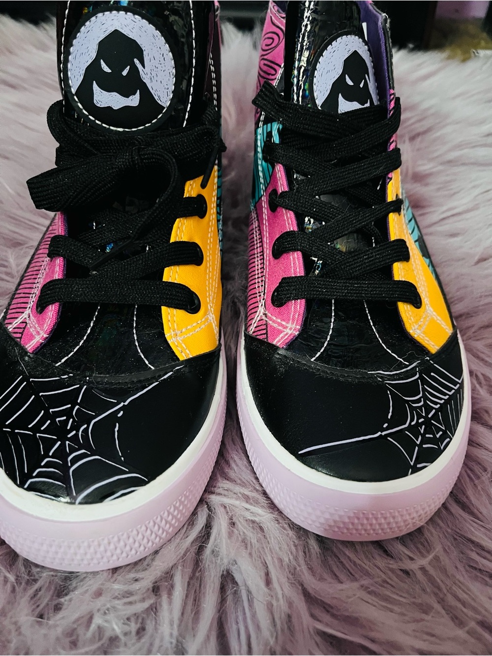 Nightmare Before Christmas High-Top Sneakers with Colorblock Panels